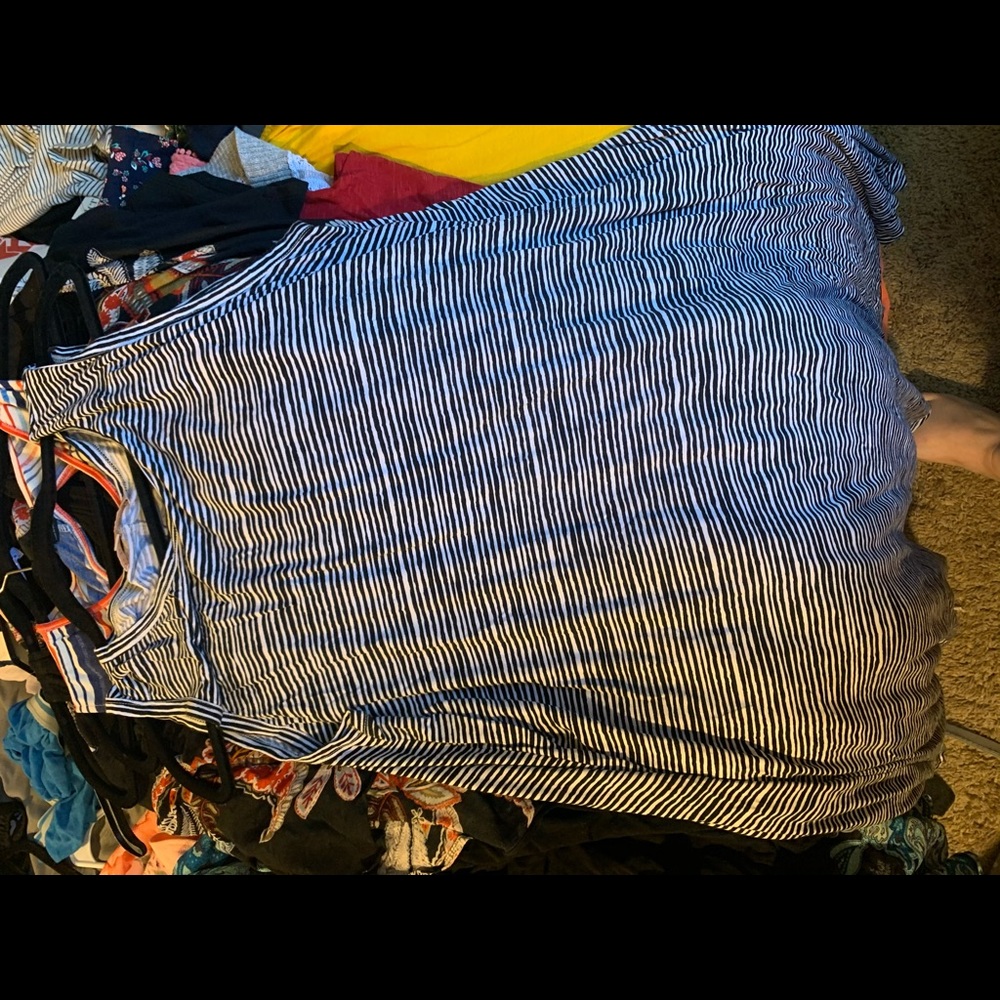 Cute black striped dress!